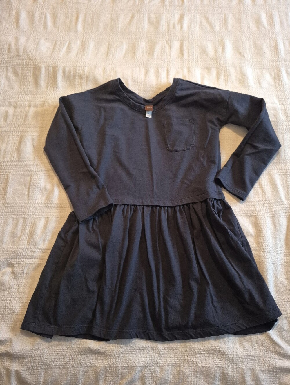 Tea Collection girls size 8 navy swearshirt dress VGUC
